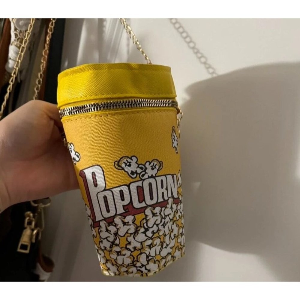 Movie Popcorn Crossbody Yellow Shoulder Hand Bag Purse - Picture 1 of 8